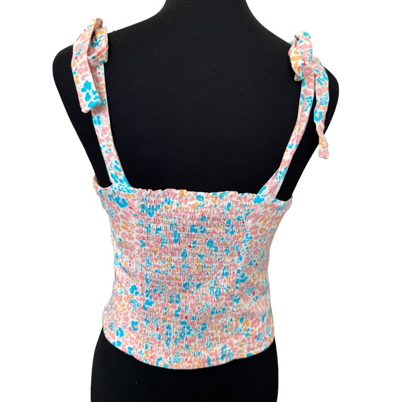 NEW BP. NORDSTROM White Floral Bustier Tank Top Size M ~ ADORBS - Picture 3 of 4